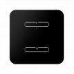 Dotykový sklenený ovládač <br> 2 tlačidlá, BLACK ROUND <br> RFGB-220/B photo